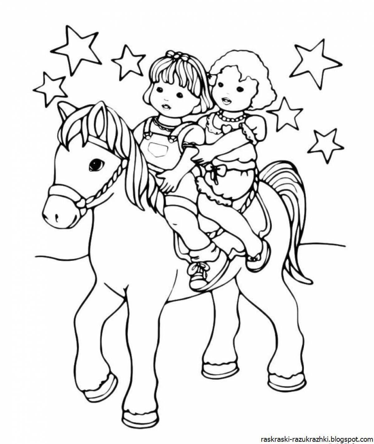 Generous horse coloring pages for girls
