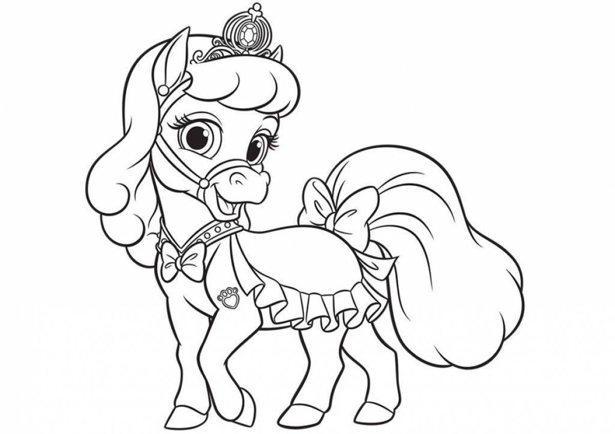 Luminous horse coloring pages for girls