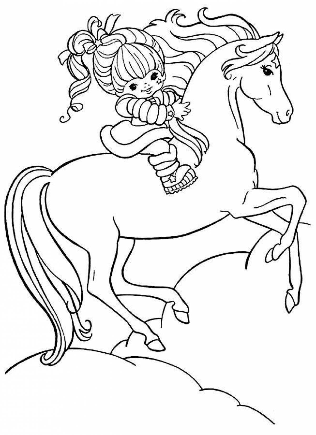 Great horse coloring book for girls