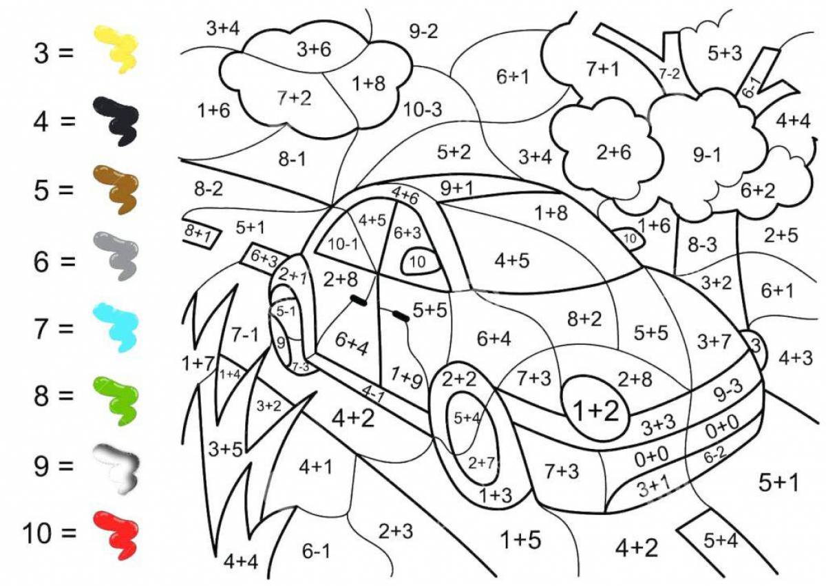 Innovative coloring by numbers Grade 1