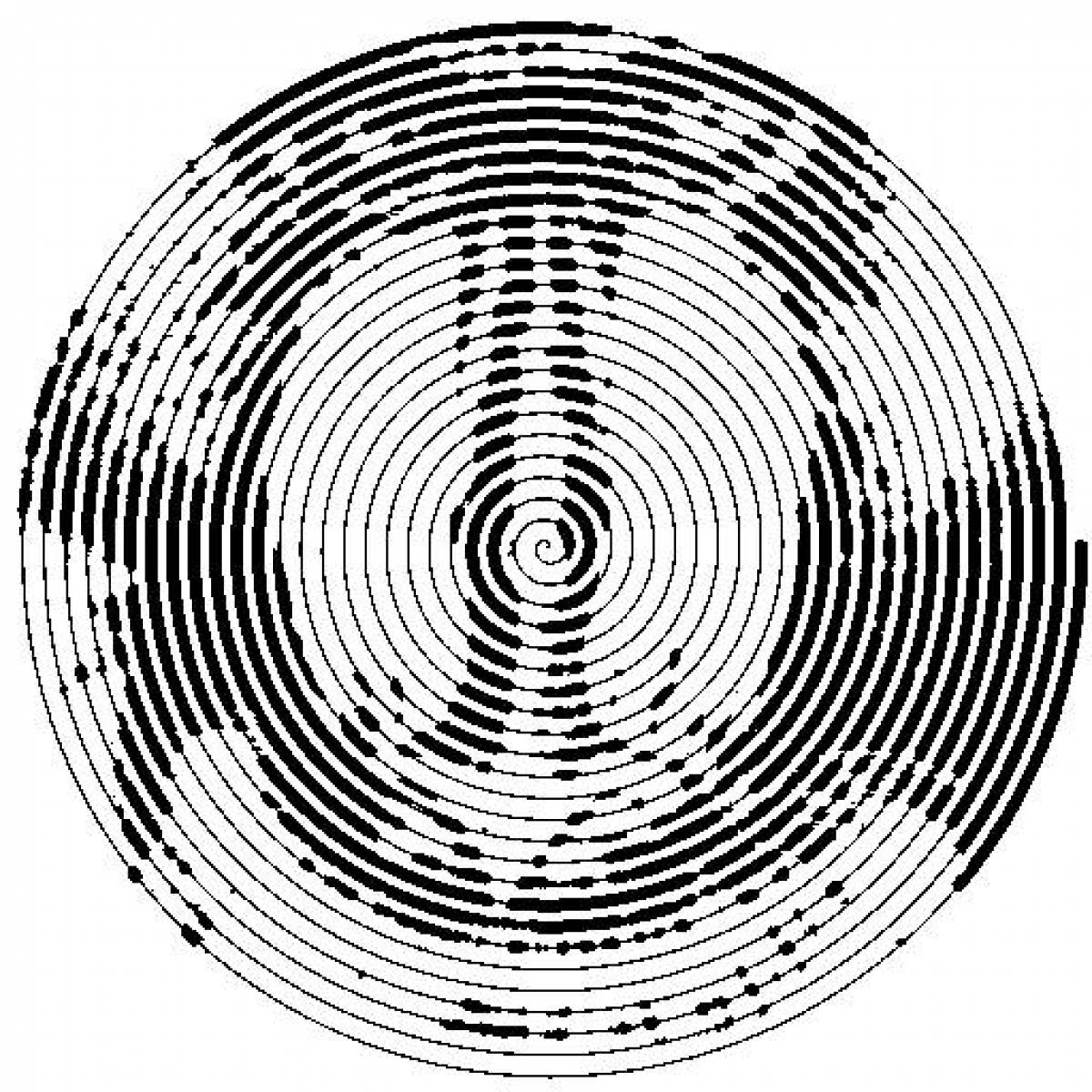Рисунок спираль раскраска по кругу