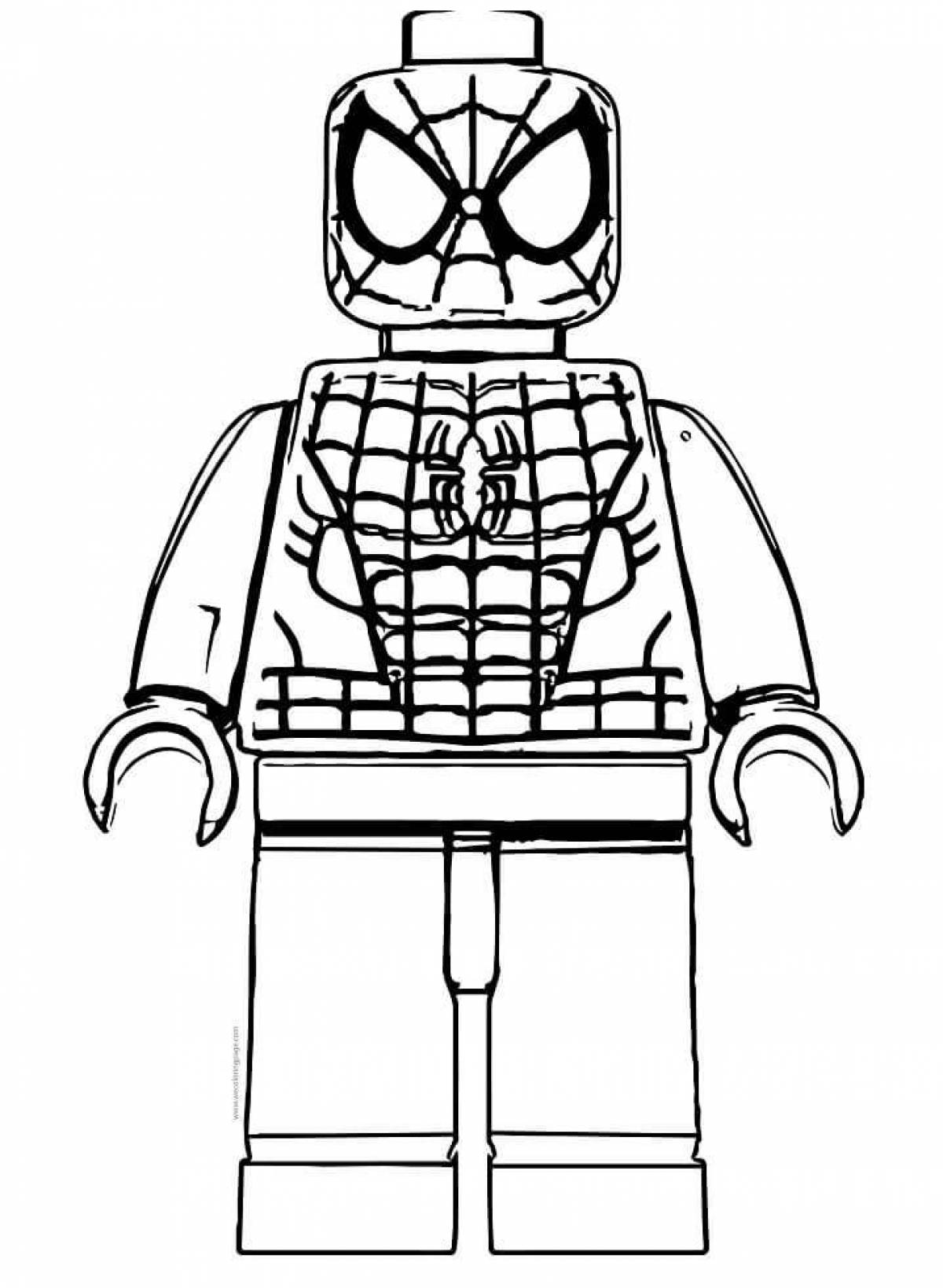 Лего человек паук раскраска лего