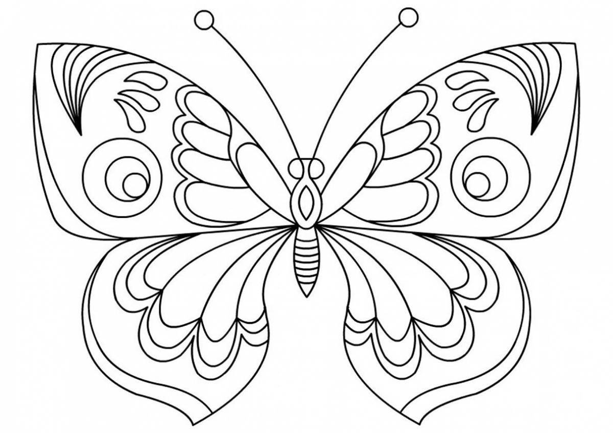 Бабочка раскраска для малышей