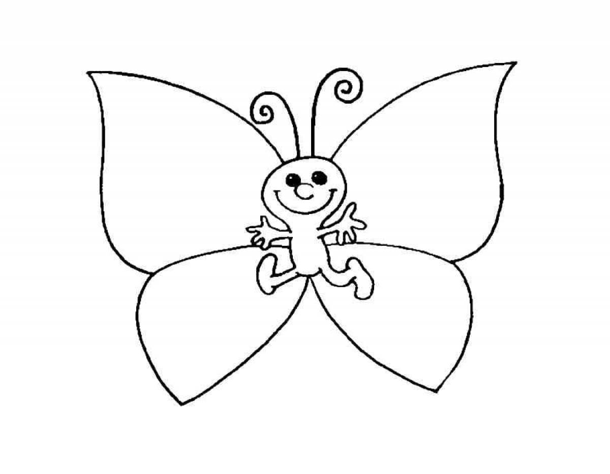 Бабочка раскраска для детей 2-3 лет