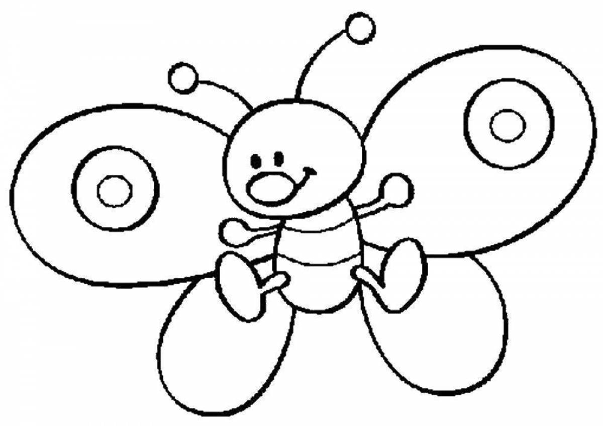 Раскраска бабочка для детей 3 лет