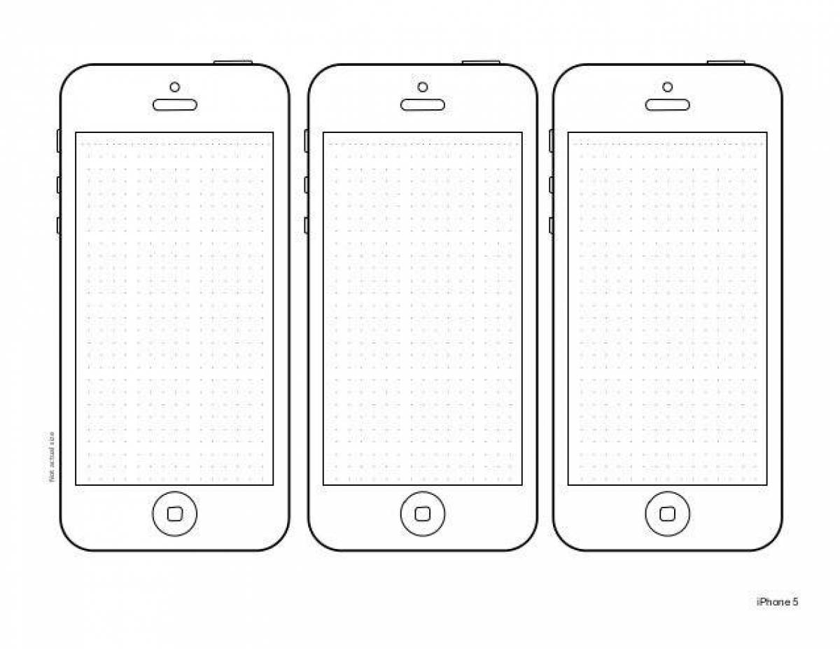 Шаблон смартфона для печати