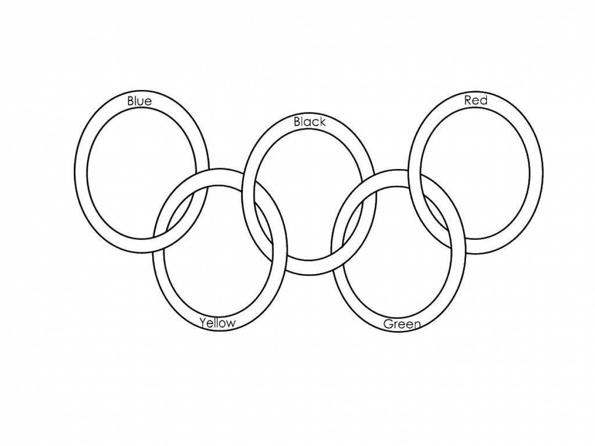 Олимпийские игры и кольца для детей раскраска