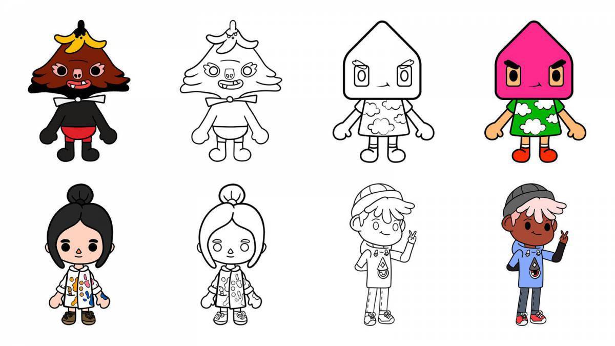 Coloring Pages Toka boka characters with clothes (35 pcs) - download or ...