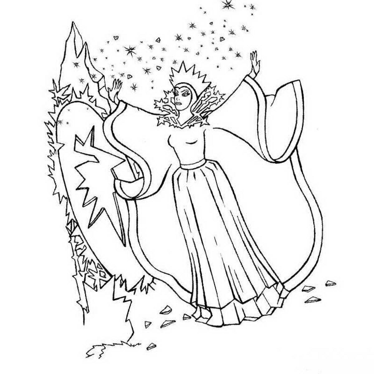 Эскиз рисунка снежной королевы