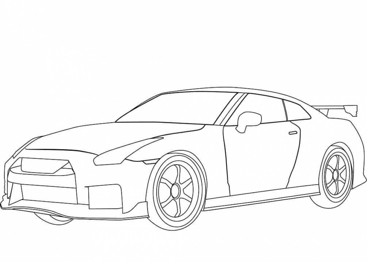 Nissan GTR r35 раскраска