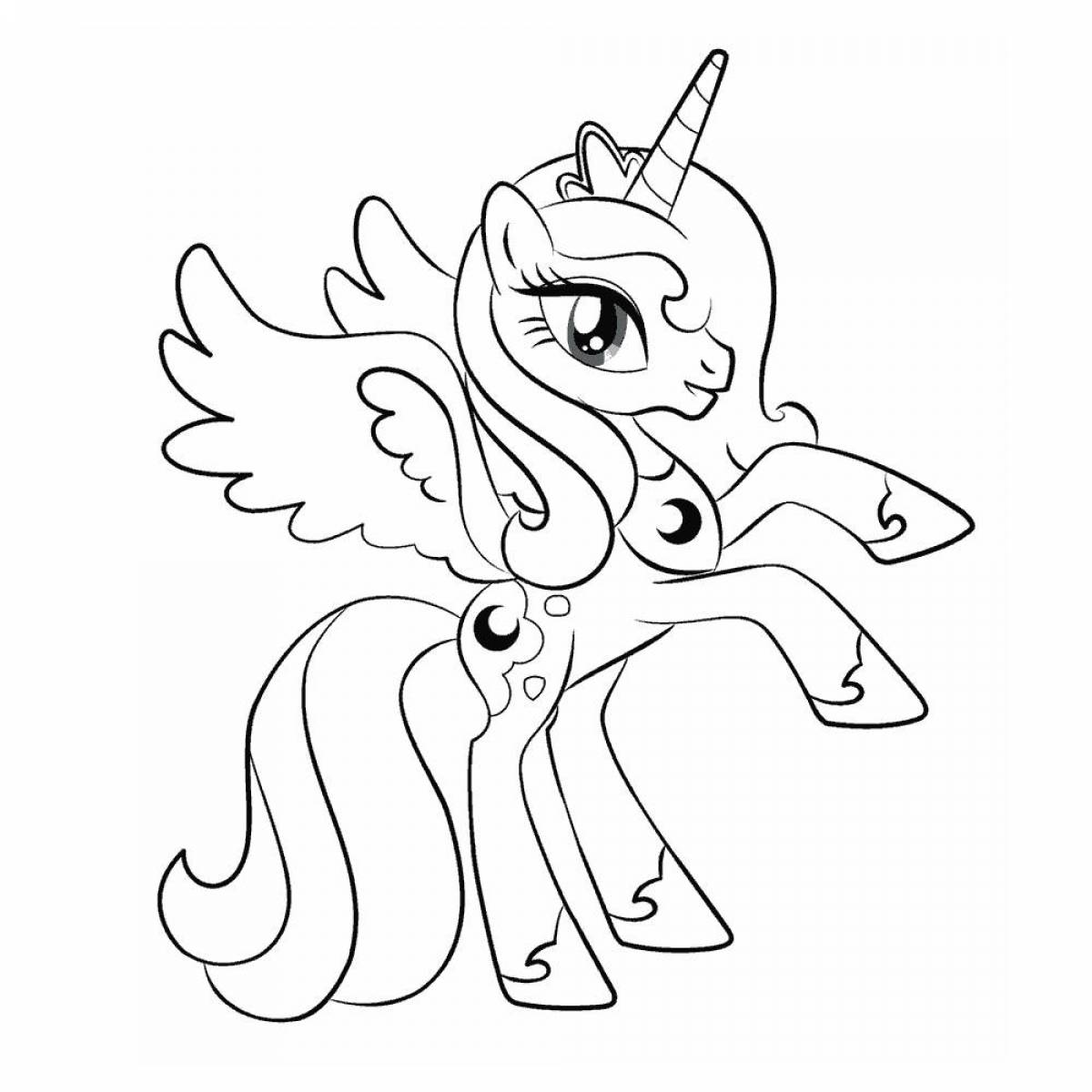 Раскраска my little Pony Лунная пони