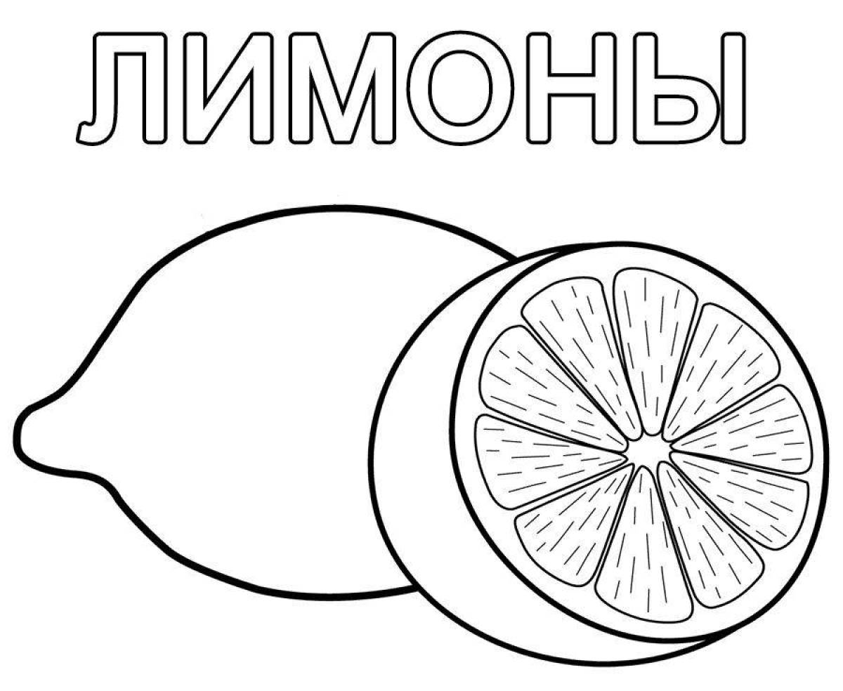 Adorable vegetable and fruit coloring page
