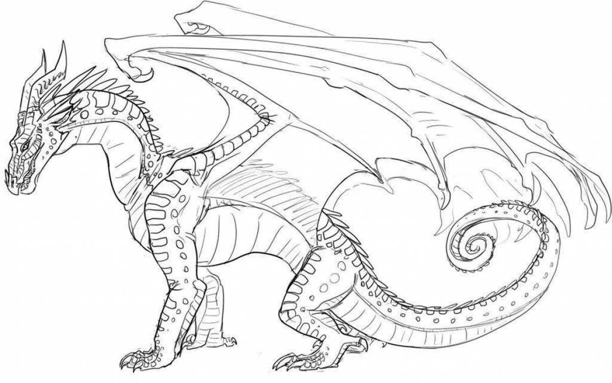 Mystical dragons coloring pages