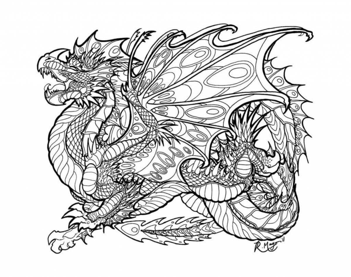 Gorgeous dragon coloring pages