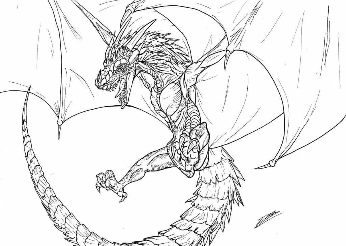 Colorful dragon coloring pages