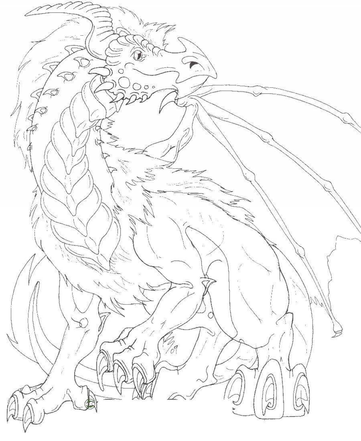 Fabulous dragon coloring pages