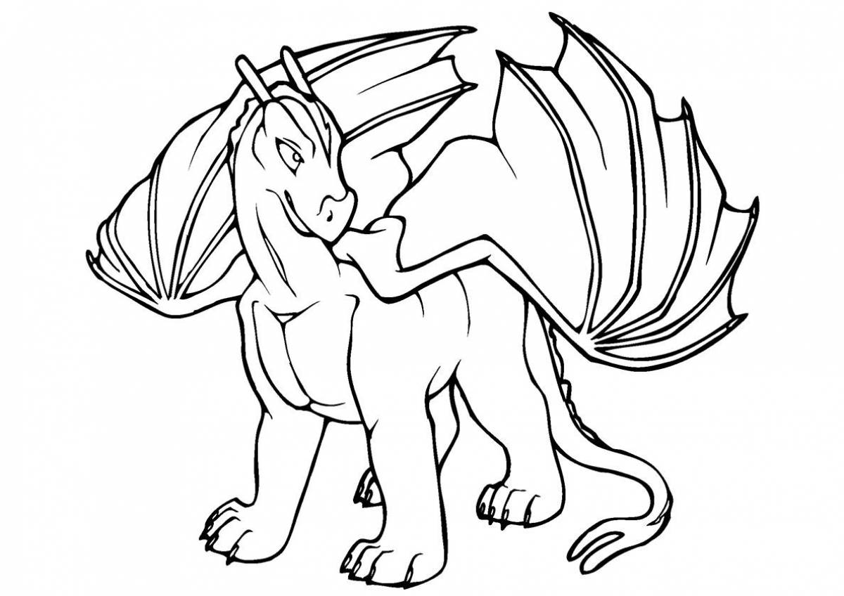 Exciting dragon coloring pages