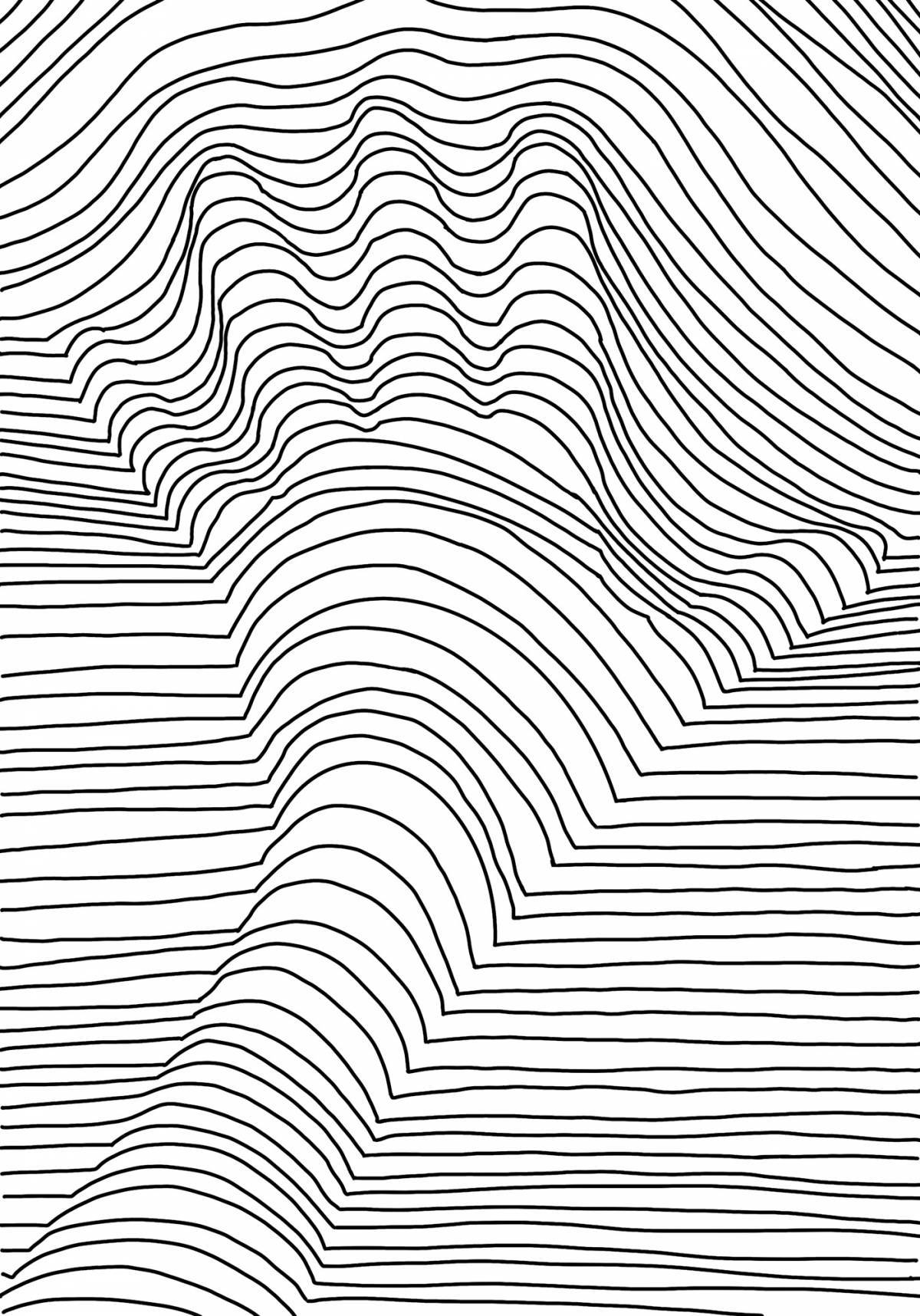 Coloring page with amazing spiral pattern