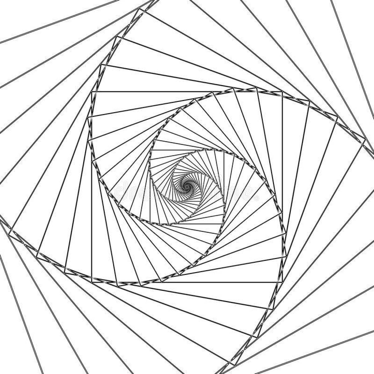Gorgeous coloring page with spiral pattern