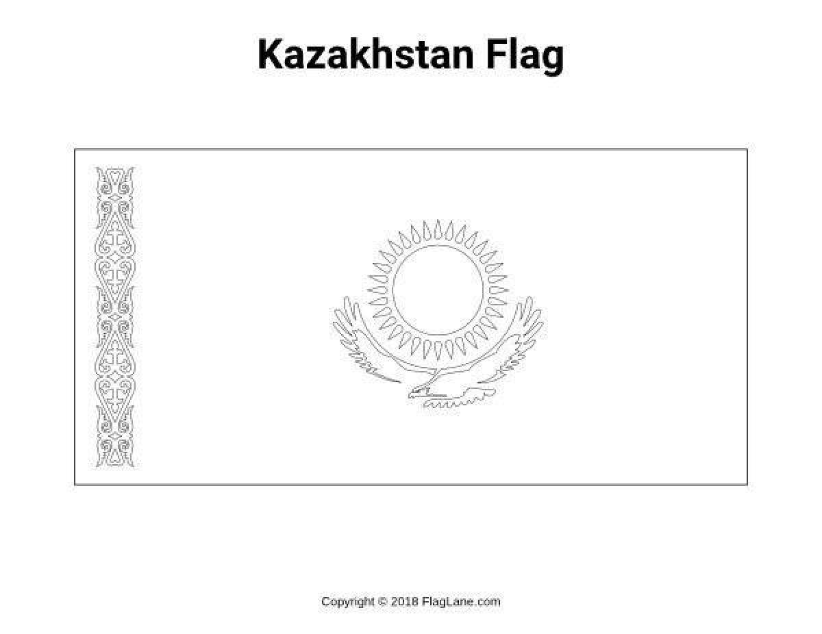 Coloring page joyful flag of kazakhstan