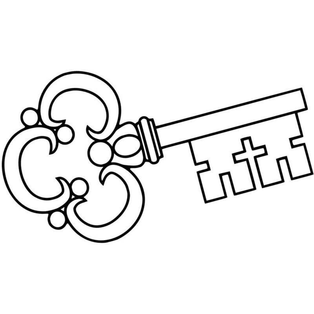 Great golden key coloring page