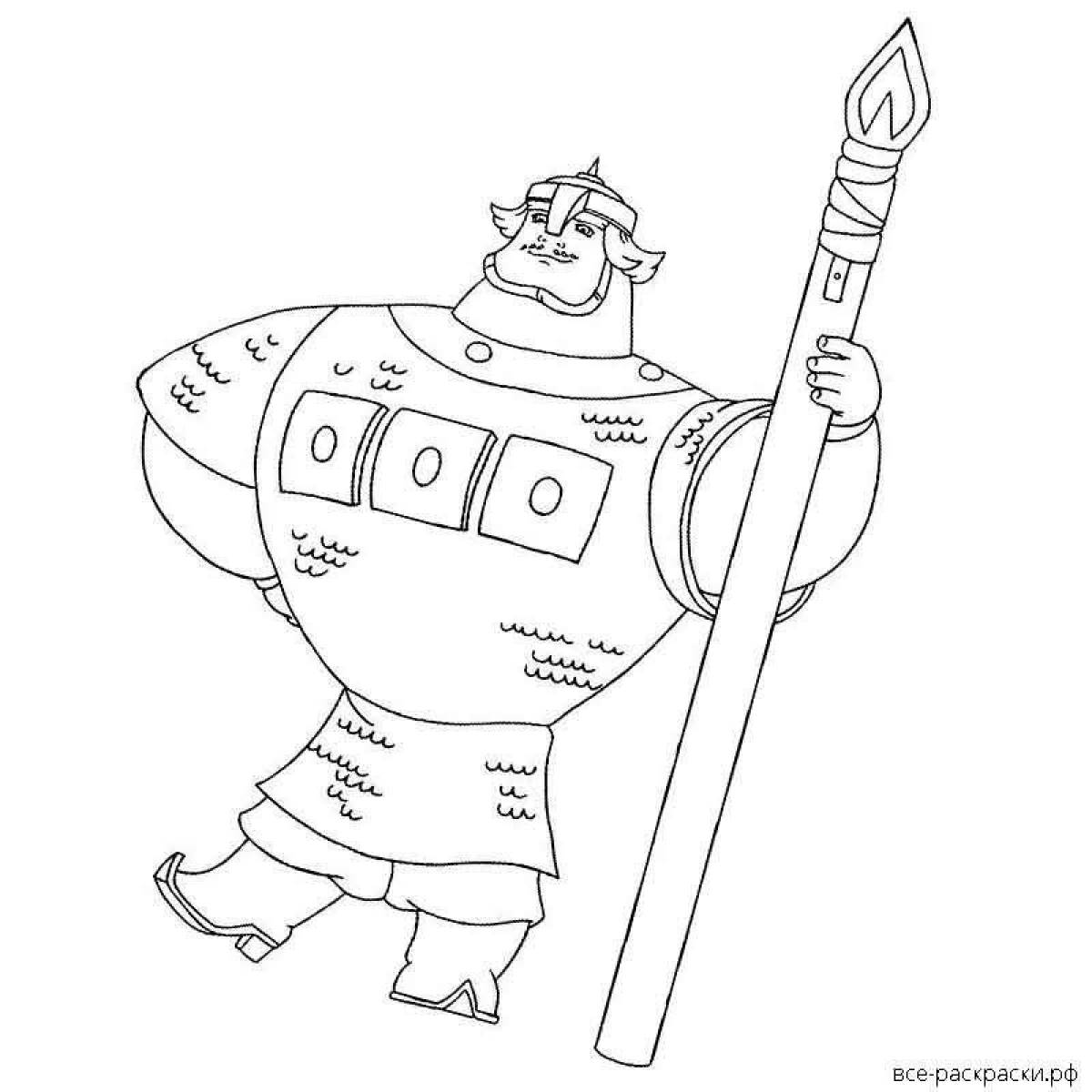 Glowing coloring page 3 heroes