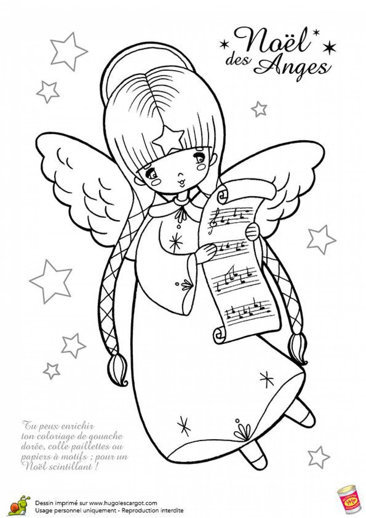 Coloring great christmas angel