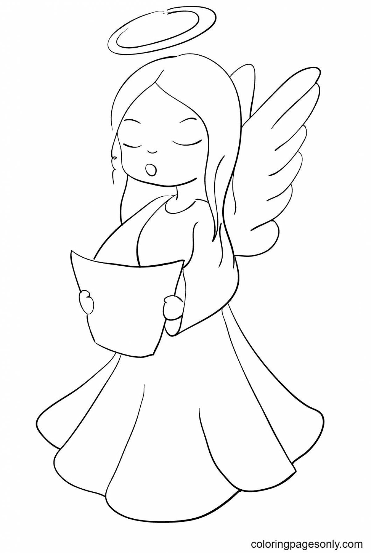 Generous Christmas angel coloring page