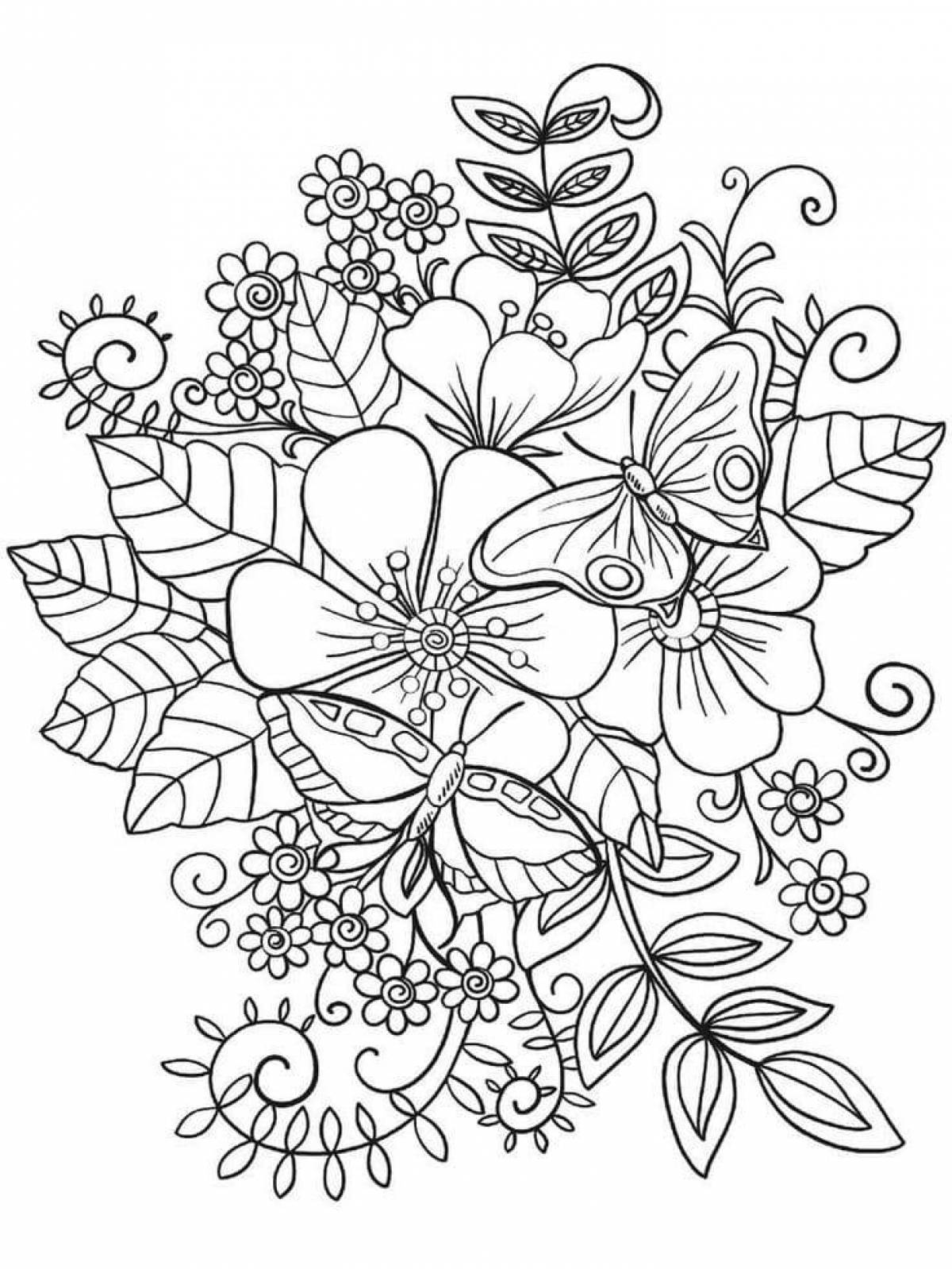 Coloring flowers for girls