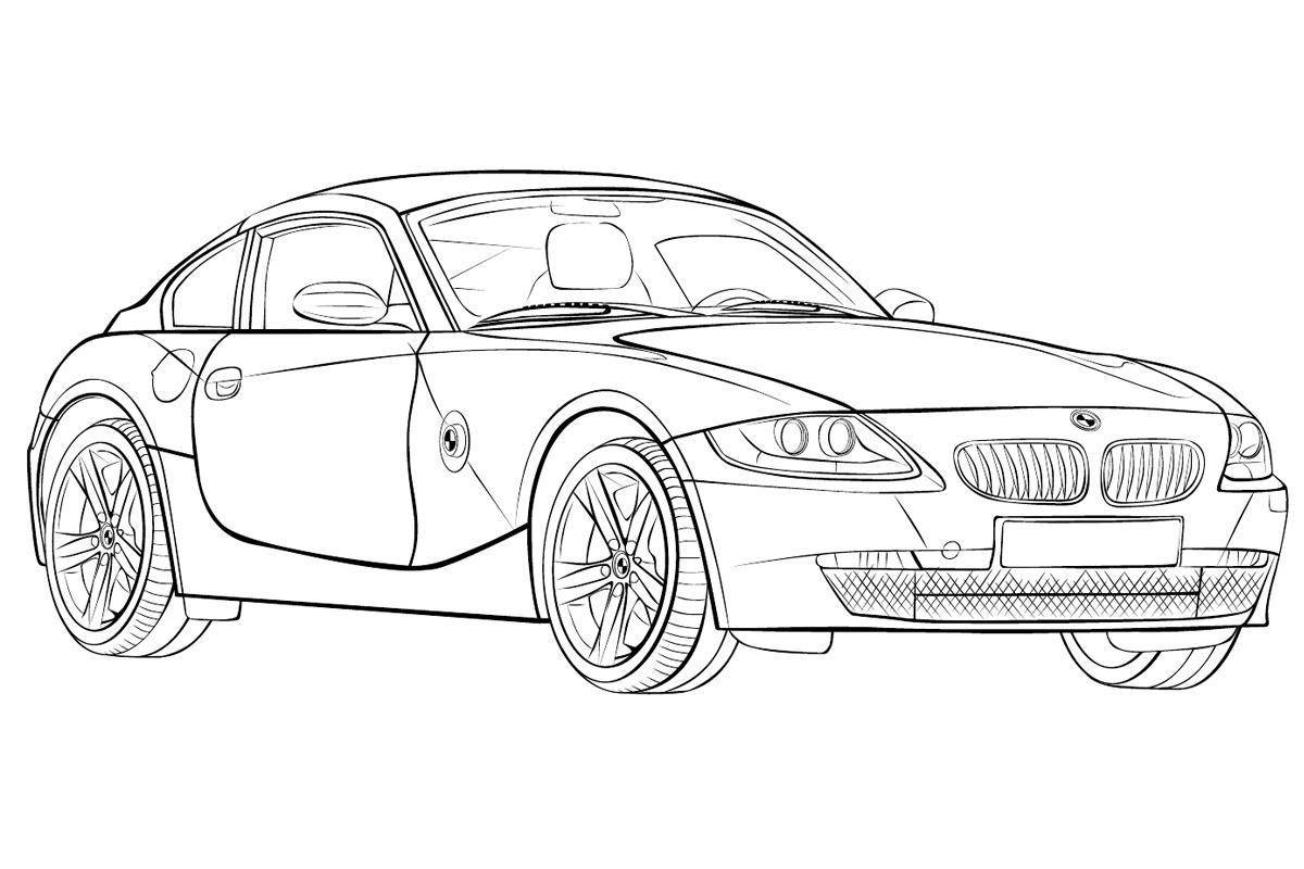 Colorful bmw coloring book for kids