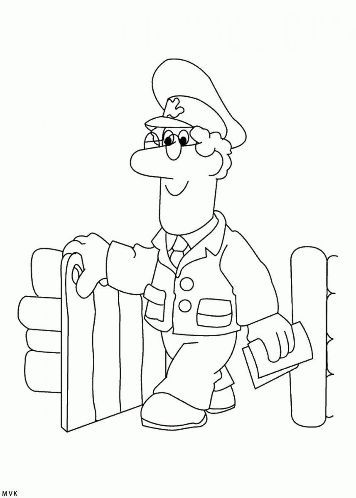Animated mail coloring page