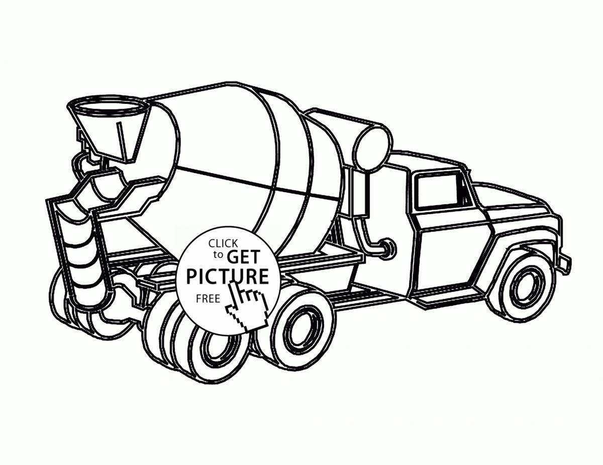 Adorable fuel truck coloring page