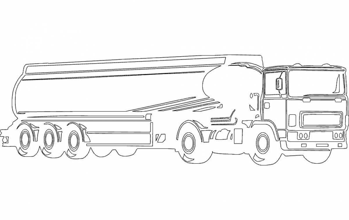 Amazing fuel truck coloring page