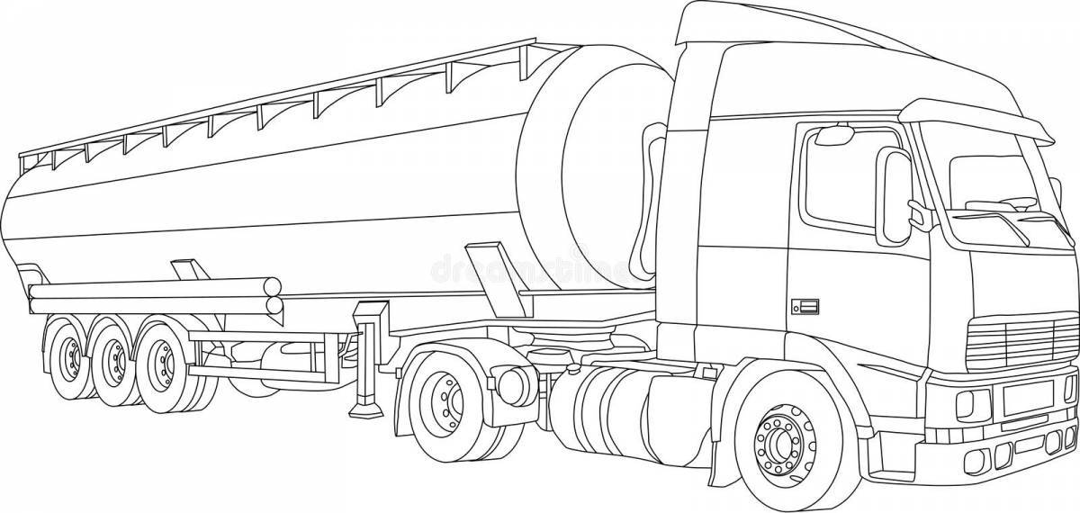 Great fuel truck coloring page