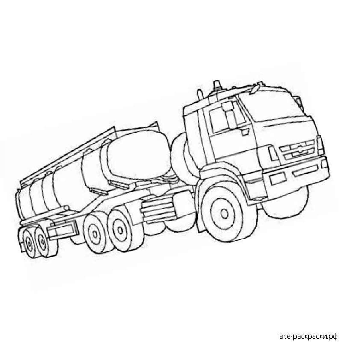 Coloring page spectacular fuel truck