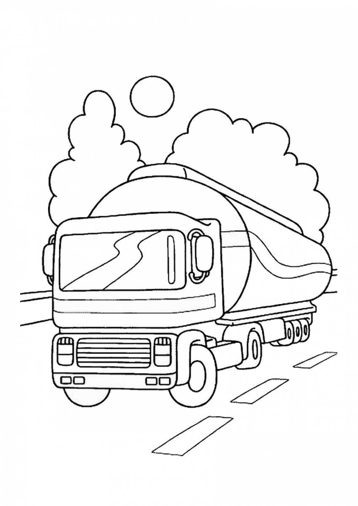 Majestic fuel truck coloring page
