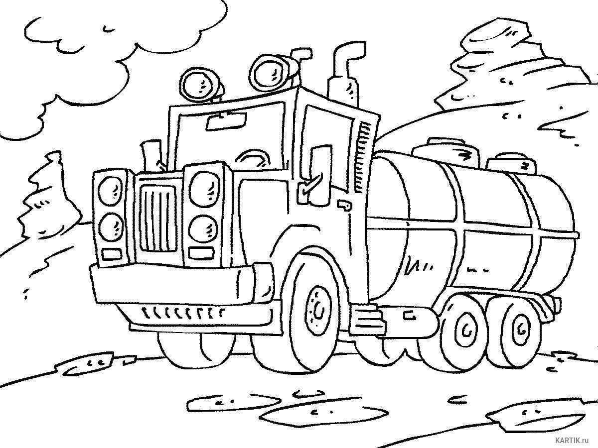 Coloring page unusual fuel truck