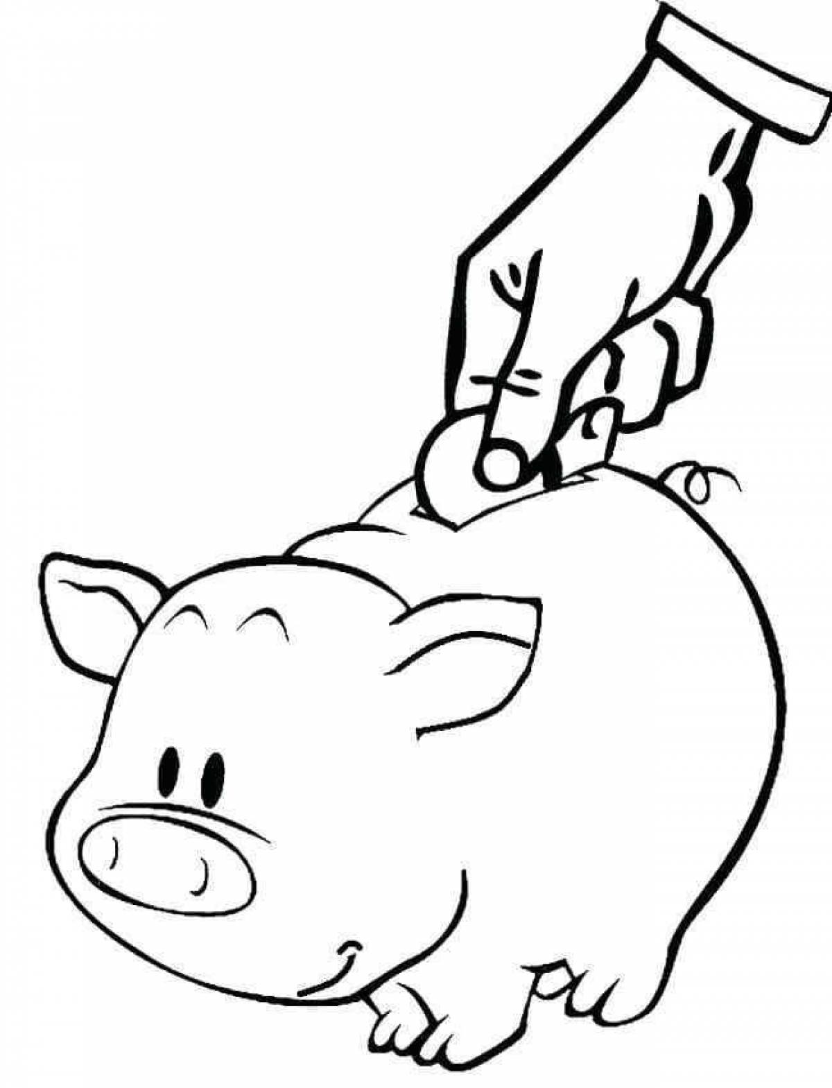 Naughty pig coloring