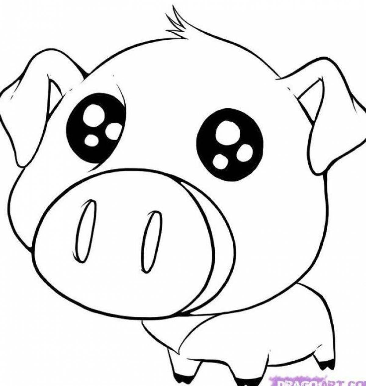 Snuggable coloring page piggy