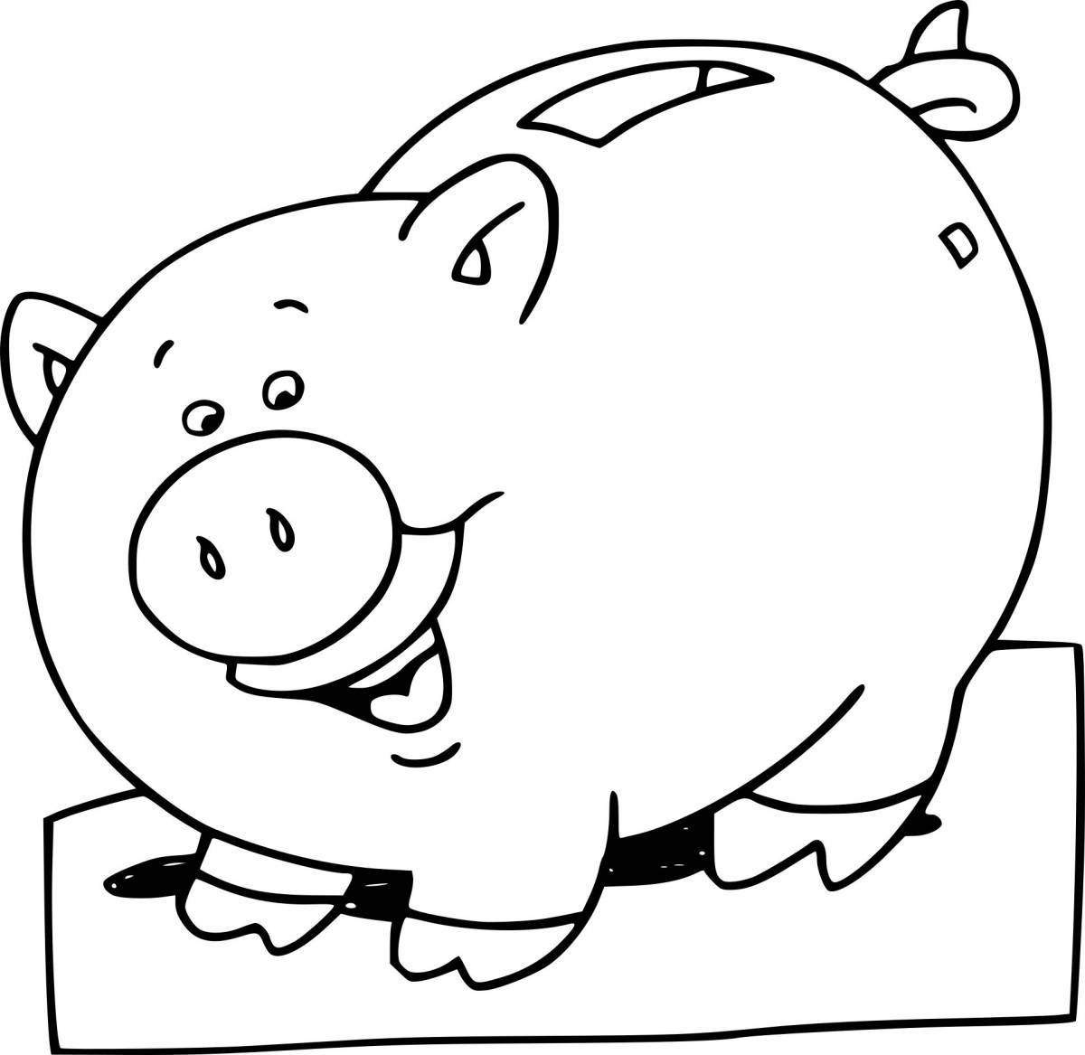 Winking pig coloring book