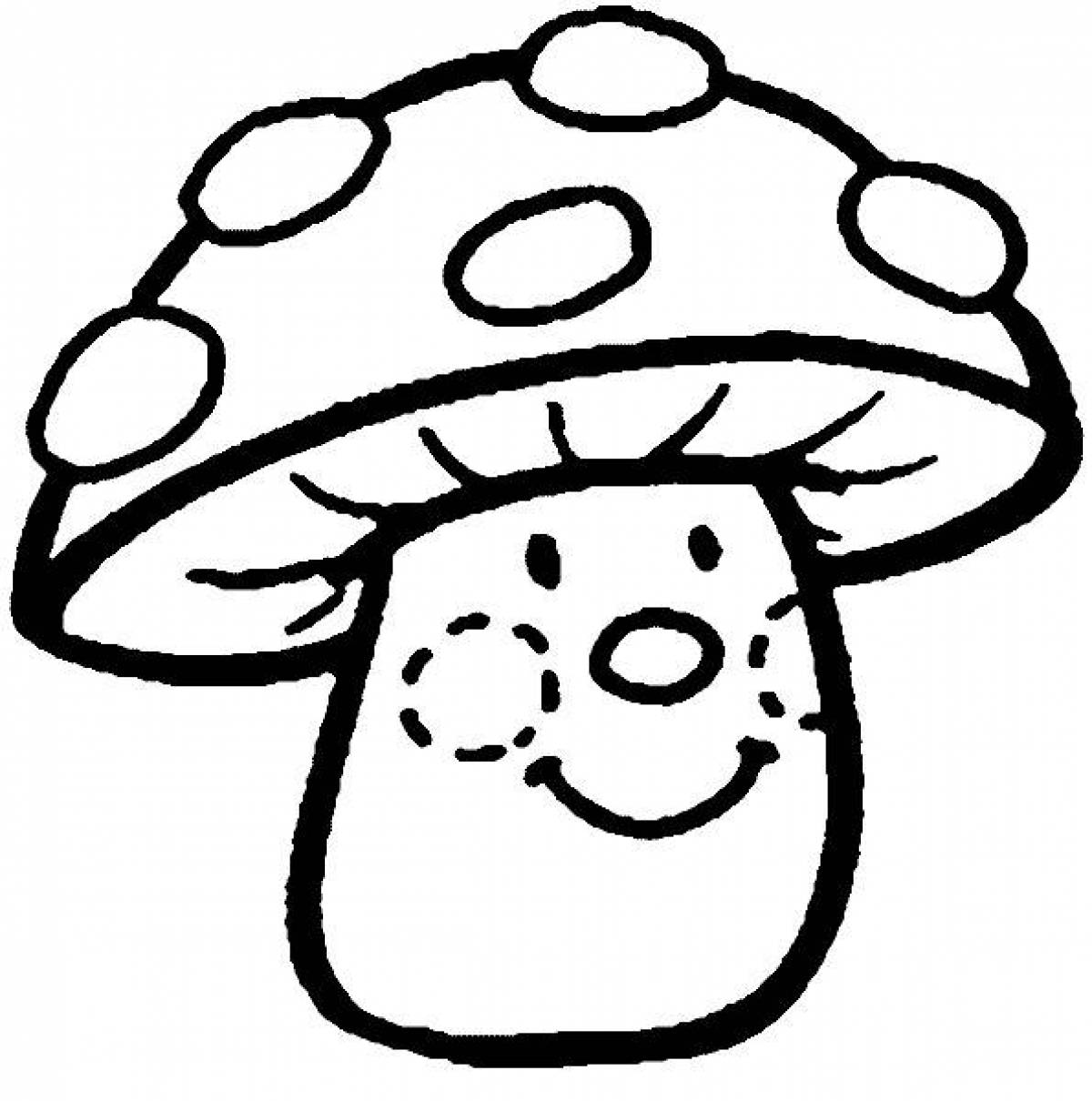 Coloring book joyful mushroom