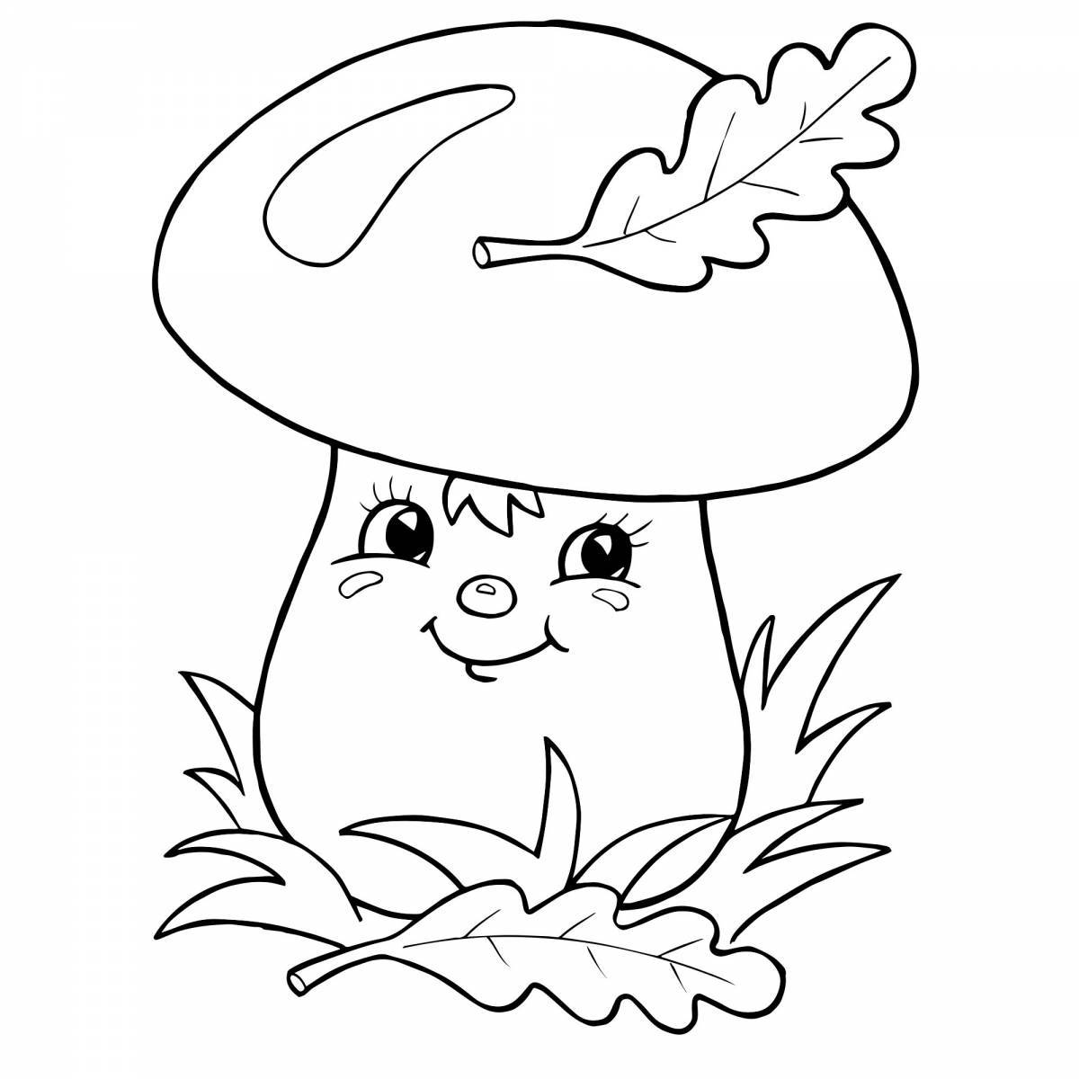 Shiny mushroom coloring pages