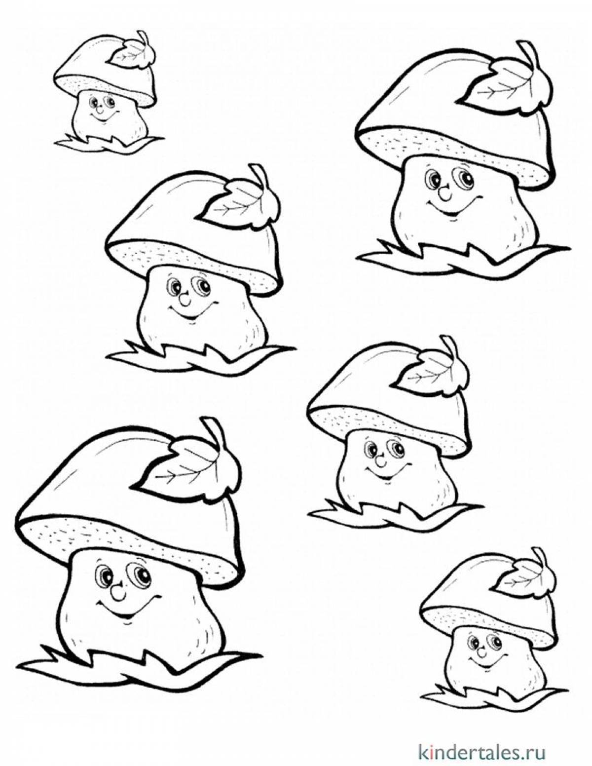 Coloring shining mushroom