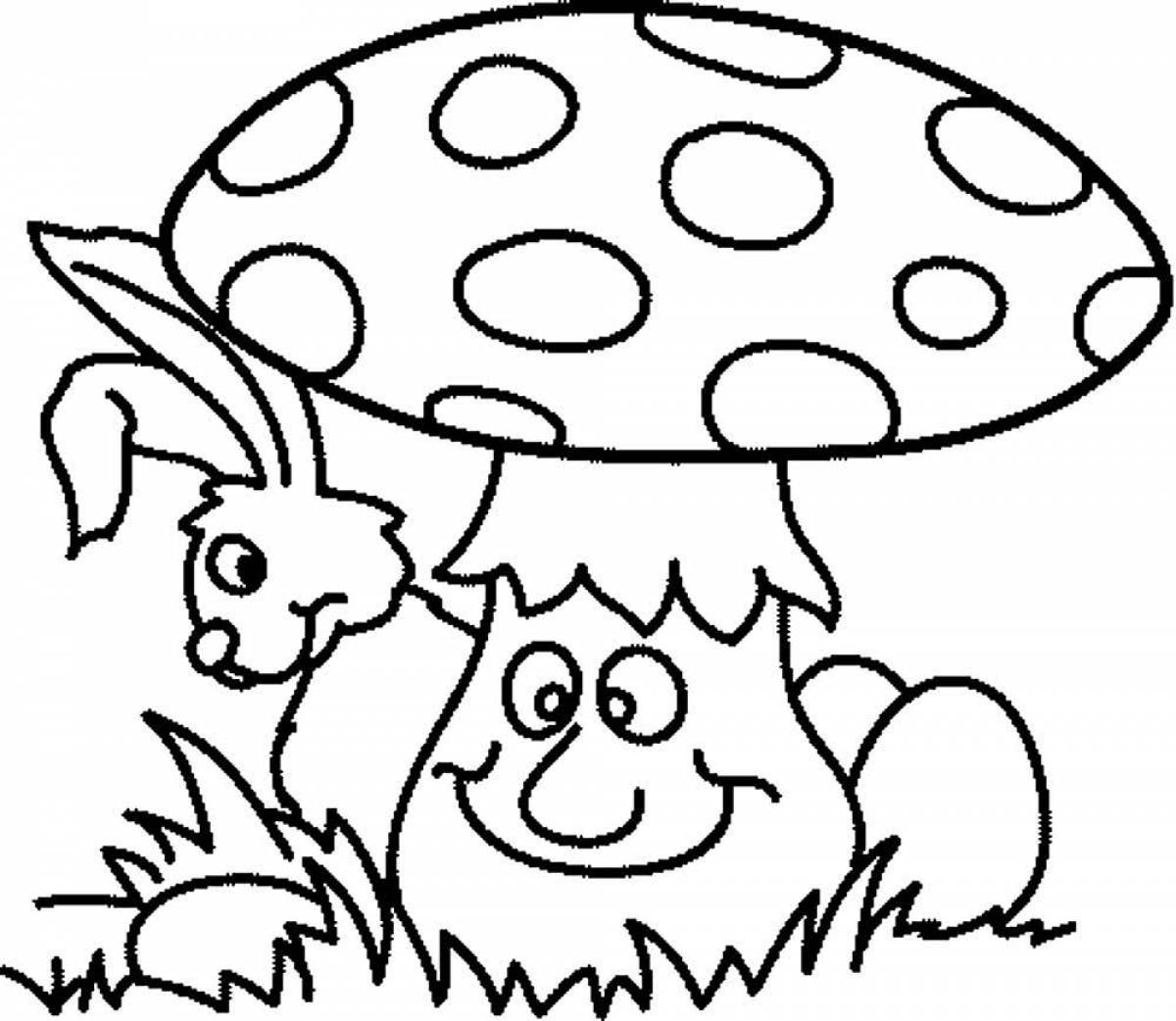 Раскраска сказочные грибы