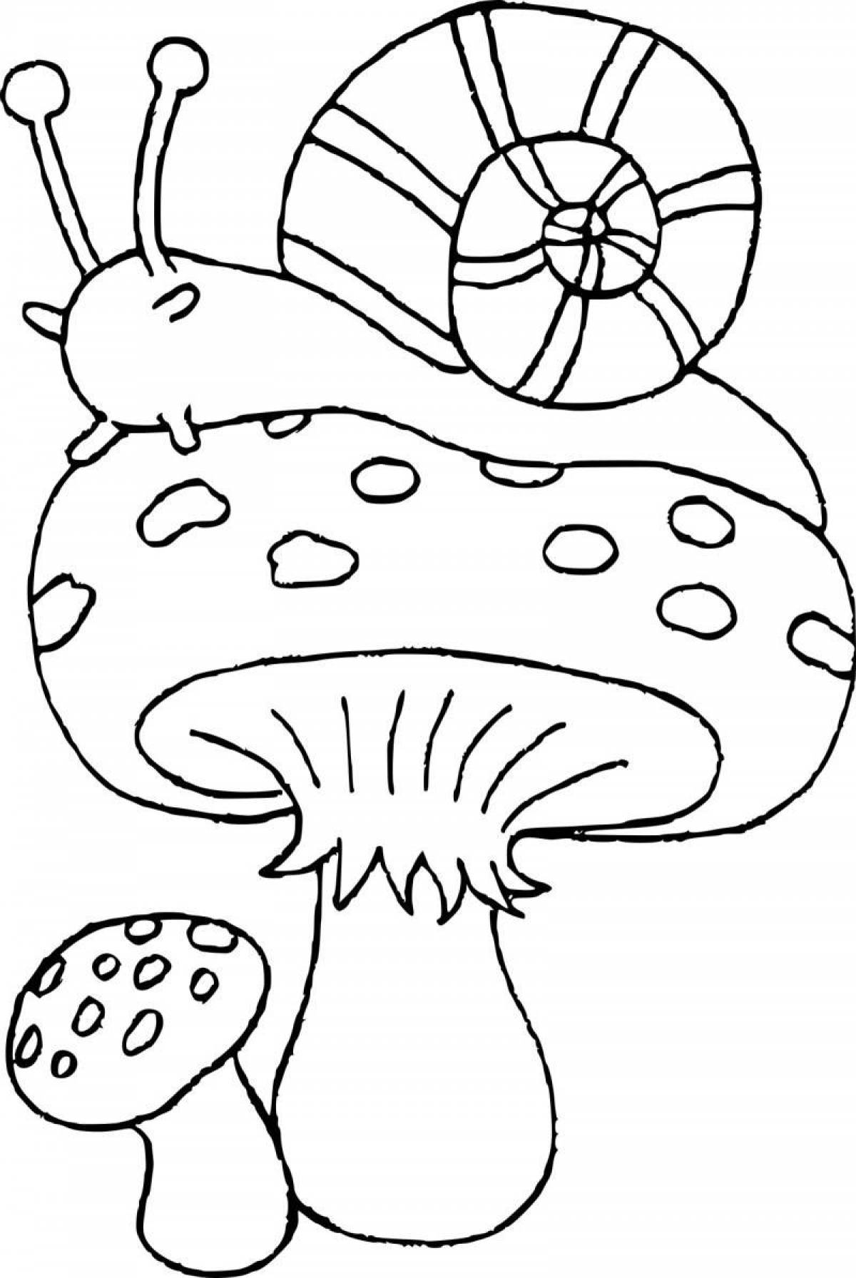 Раскраска блестящие грибы
