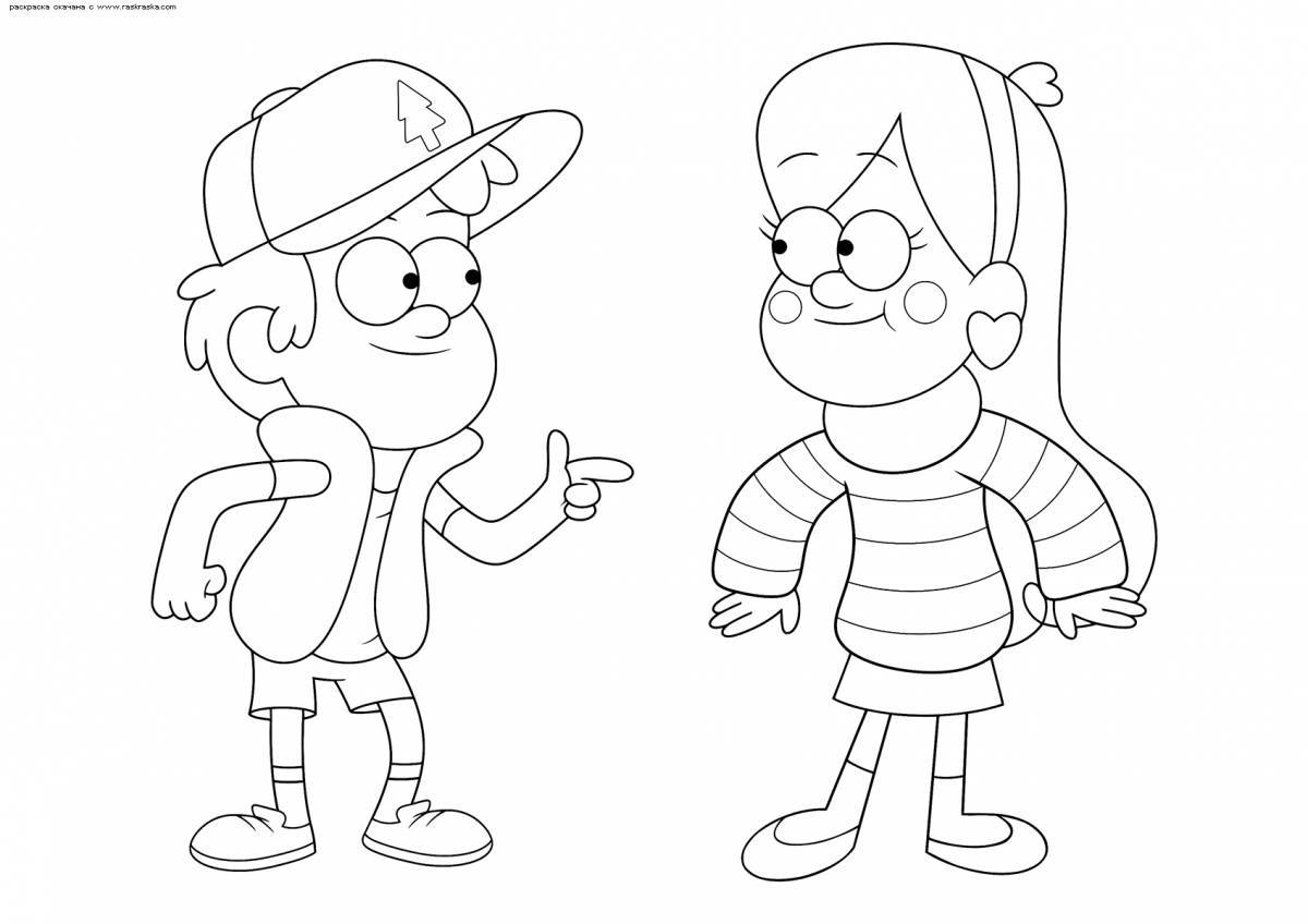 Cute dipper coloring page