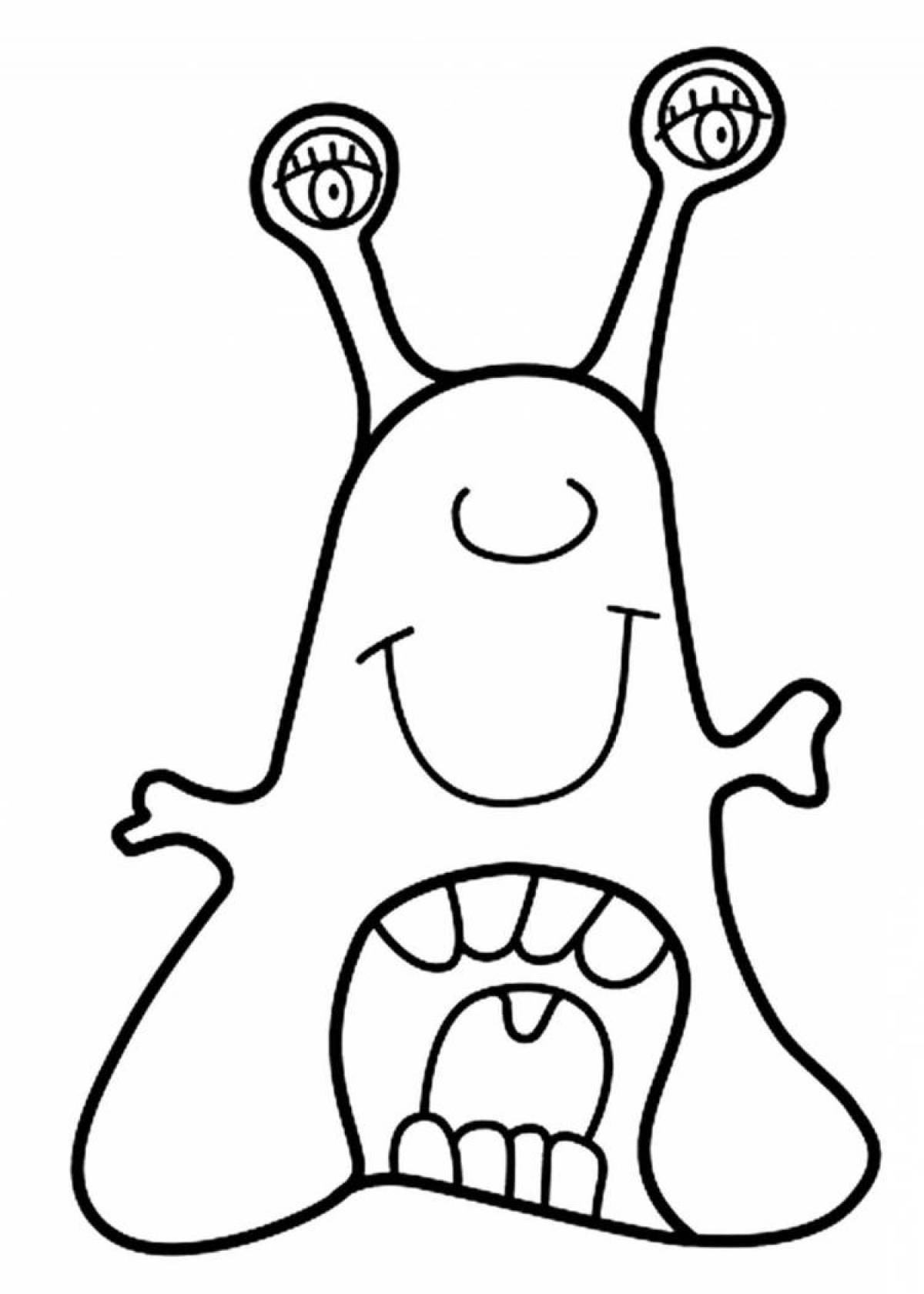 Exciting alien coloring page