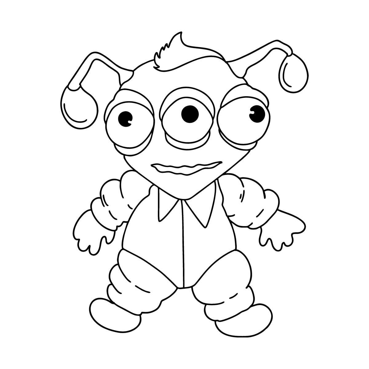 Glitter alien coloring page