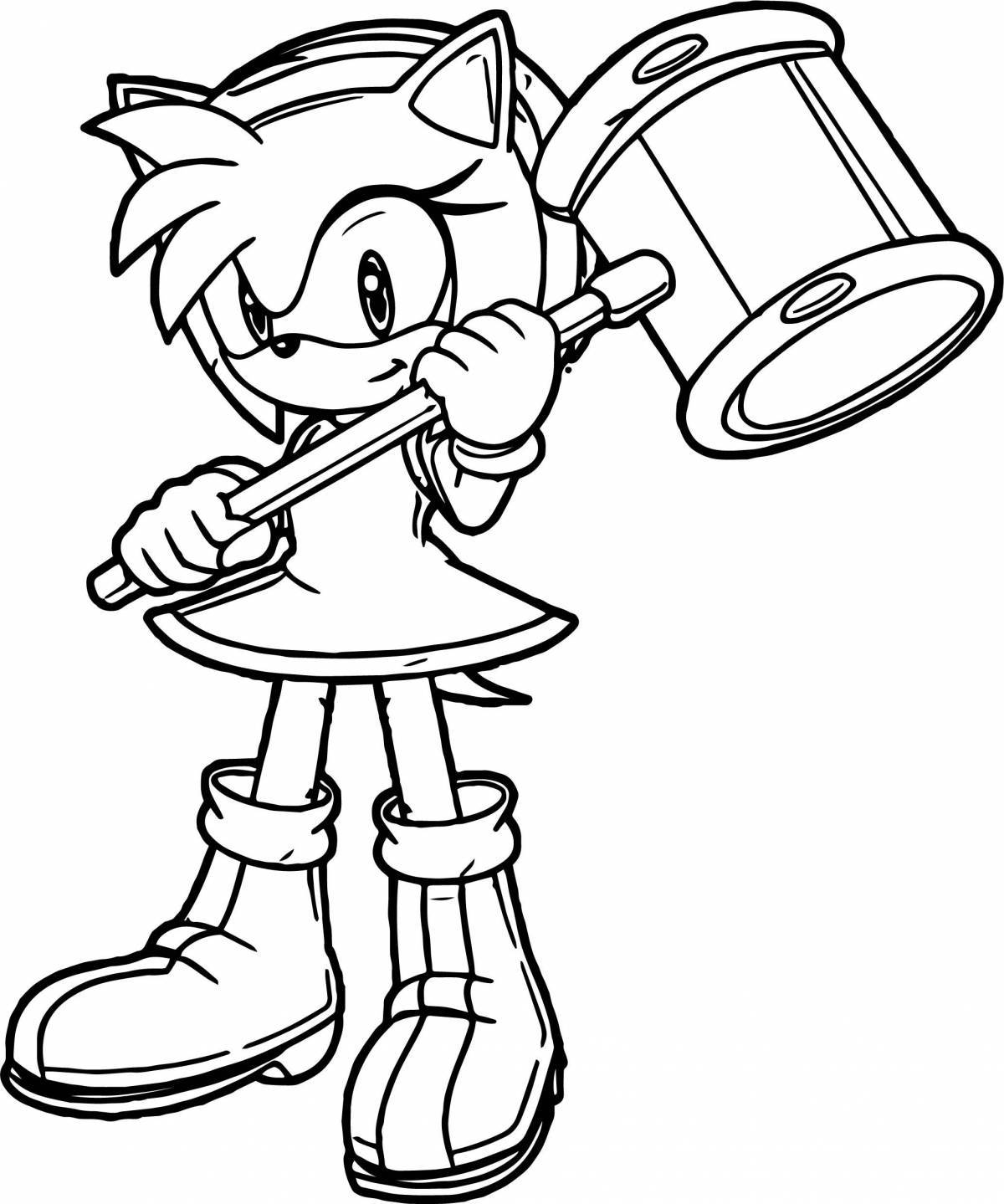 Amy rose's adorable coloring page