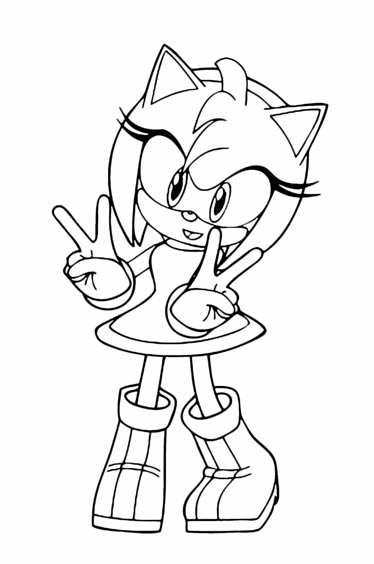 Coloring book sparkling amy rose